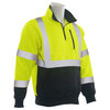 Erb Safety Sweatshirt, Quarter Zip, Class 3, W379B, Hi-Viz Lime/Black, 4XL 63875